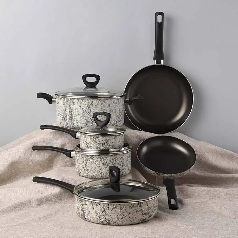 10 Pieces non-stick cooking pots and pans set non stick cookware sets