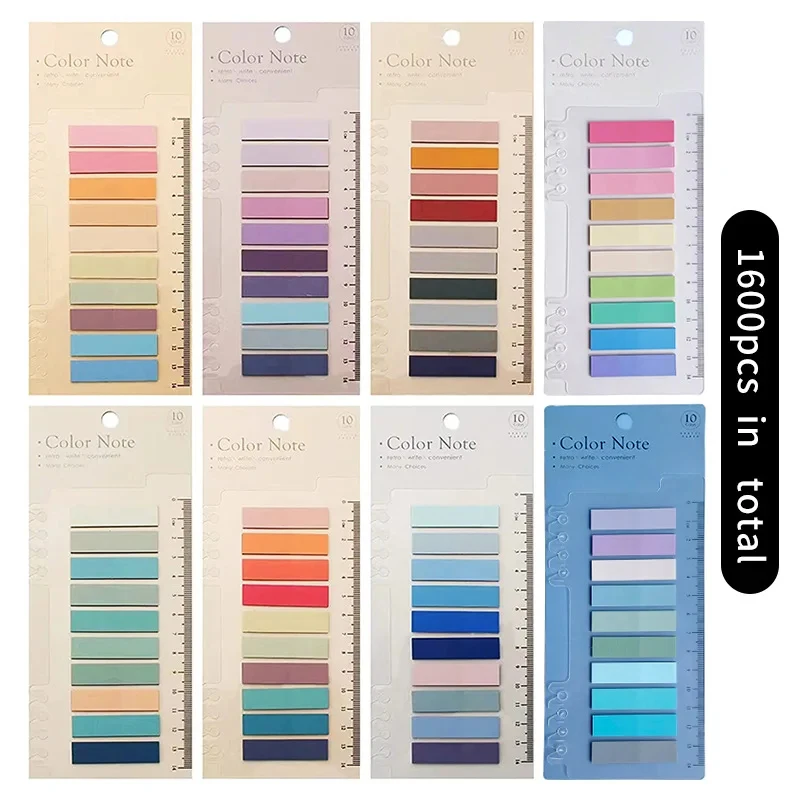 1600 Sheets Memo Pad Transparent Notebook Cute Index Stickers Notes Books Bookmark Kawaii Aesthetic Stationery Supplie