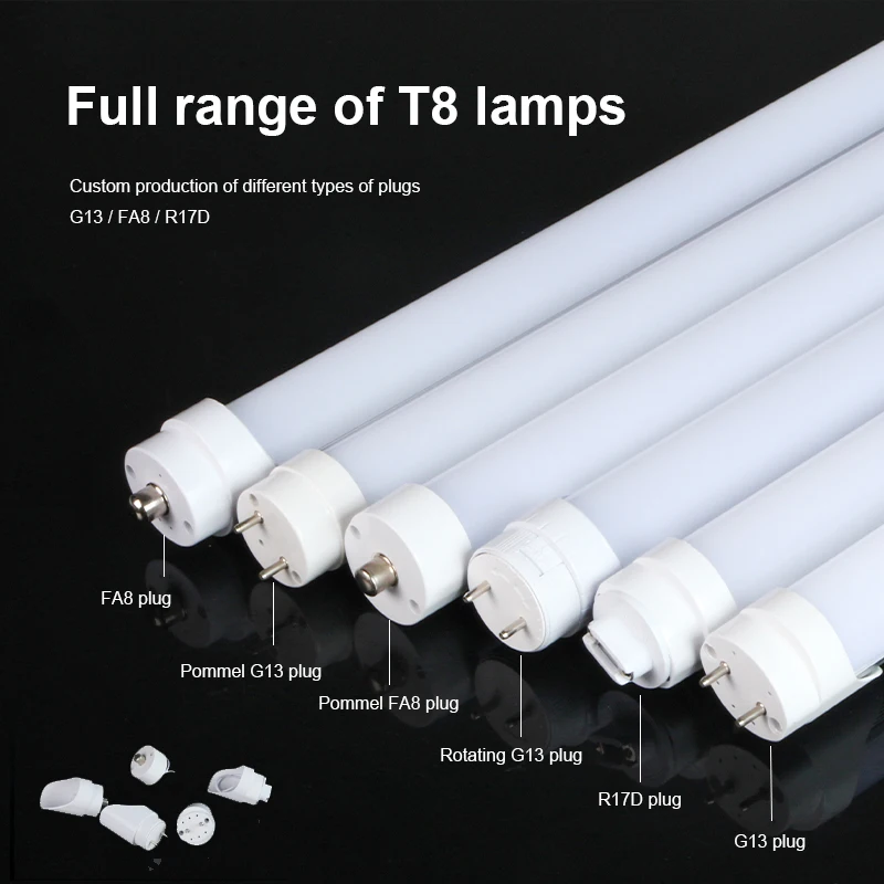 T8 Glass Fluorescent Tube Replacement Lamp tubes High Bright Aluminium Plastic T8 G13 LED Light Tube