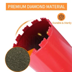 Laser Welded Diamond Core Drill Bit with Arix Segments for Granite Marble Solid Block Stone Reinforced Concrete Wet Drilling
