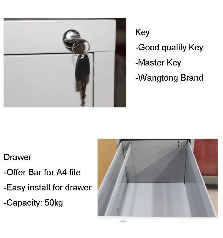 Metal file cabinet storage drawer file cabinet office furniture 4 drawers grey file cabinet