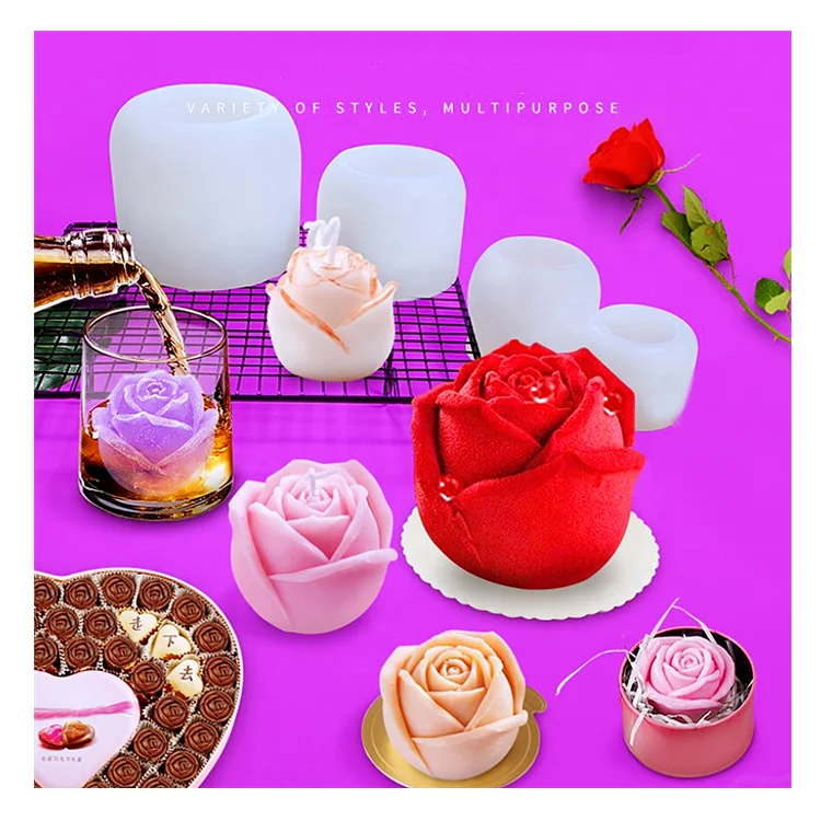 3D Sweet Rose Flower Silicone Fondant Mold Gum Paste Sugar Craft Cake Decorating Baking Tools