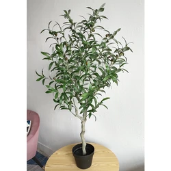 Latest design high quality green artificial indoor olive tree with fruits 120cm tall
