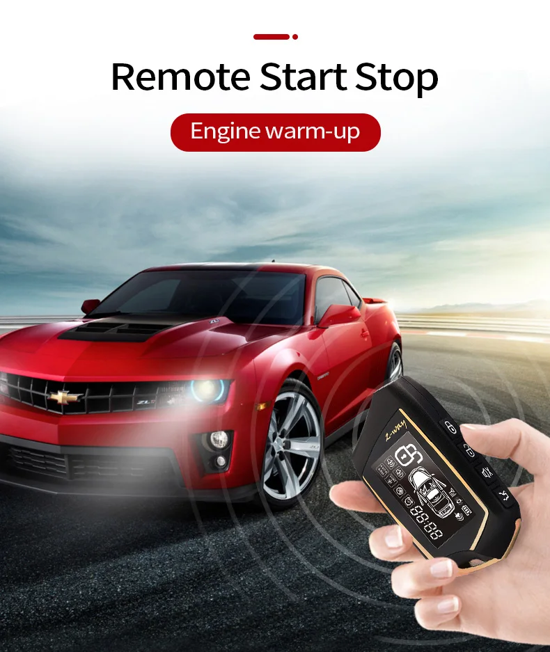 SPY Two way remote control car smart start anti theft alarm for car keys starter car alarm systems