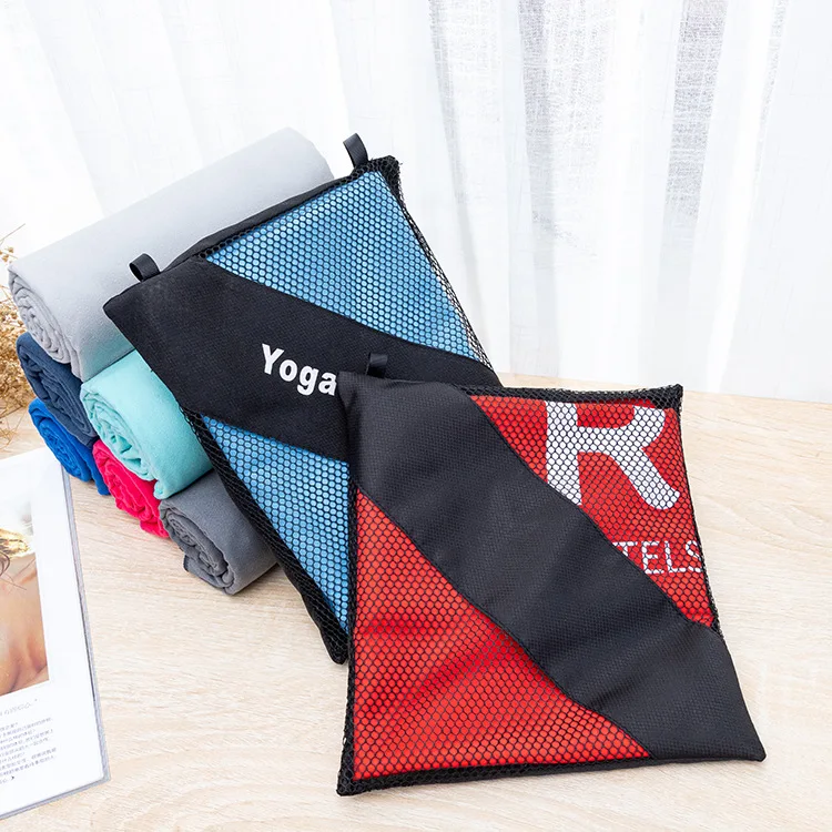 China factory superdry wholesale Custom size microfiber beach sport towel gym with mesh bag