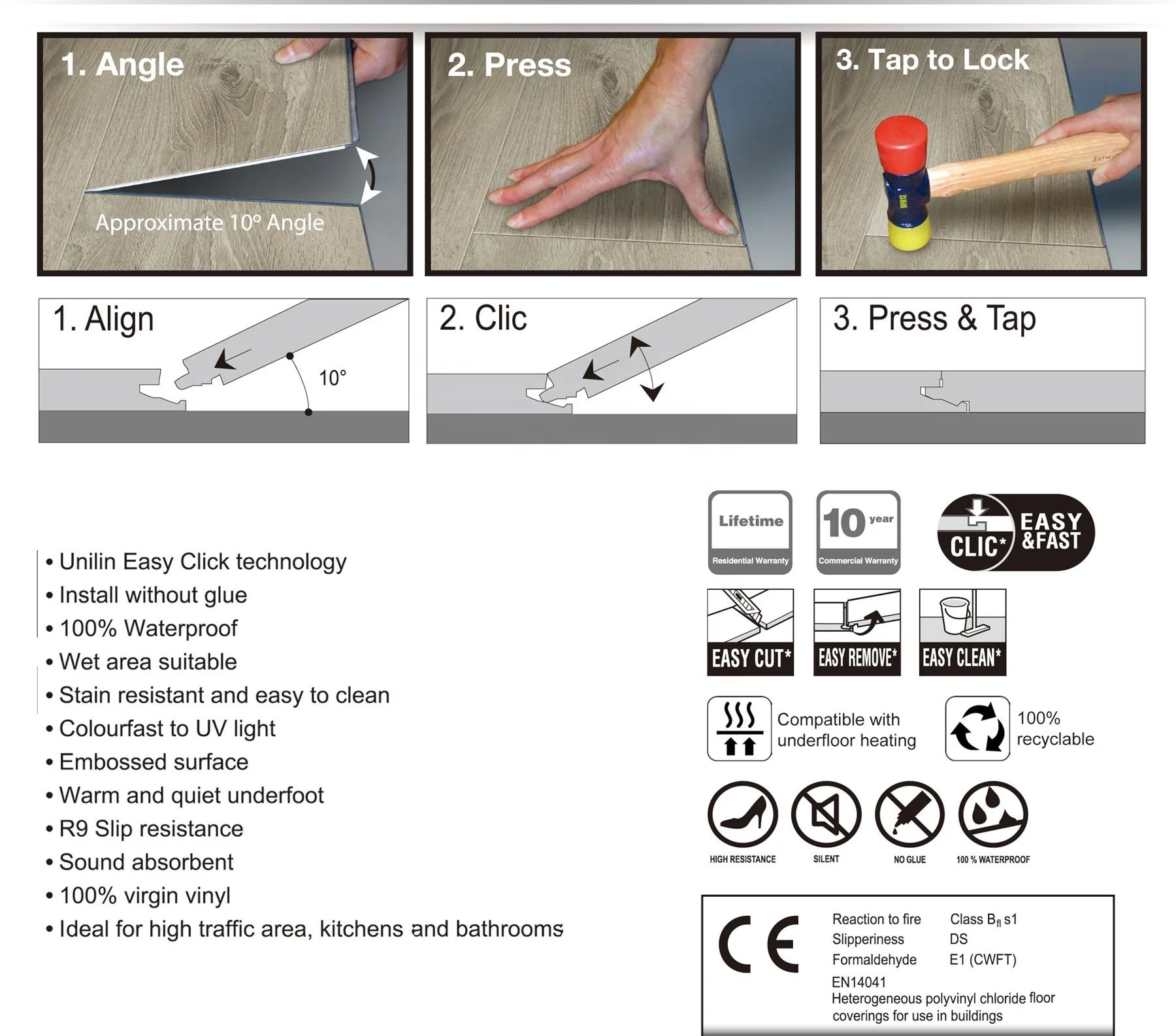 Competitive Advantage Wood Texture Spc IXPE Flooring Cushion Vinyl Laminate Flooring