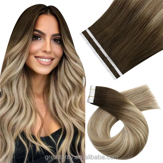 High Quality Top Quality Remy 100% Russian Human Cuticle Intact Hair Tape Hair Extensions