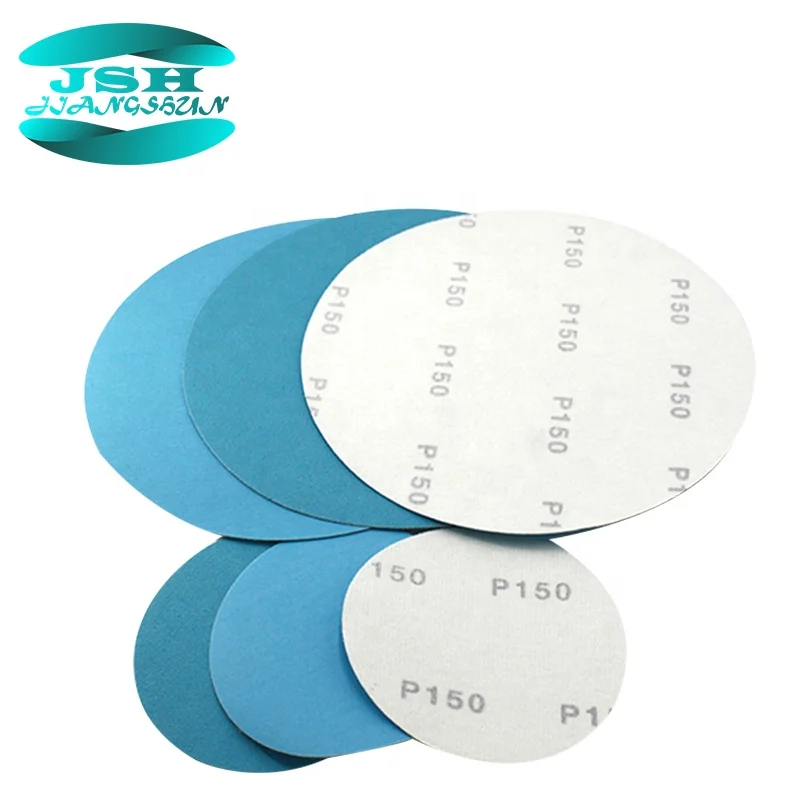 150mm Film Backing Blue Sandpaper Making Abrasive Round Sanding Film Disc