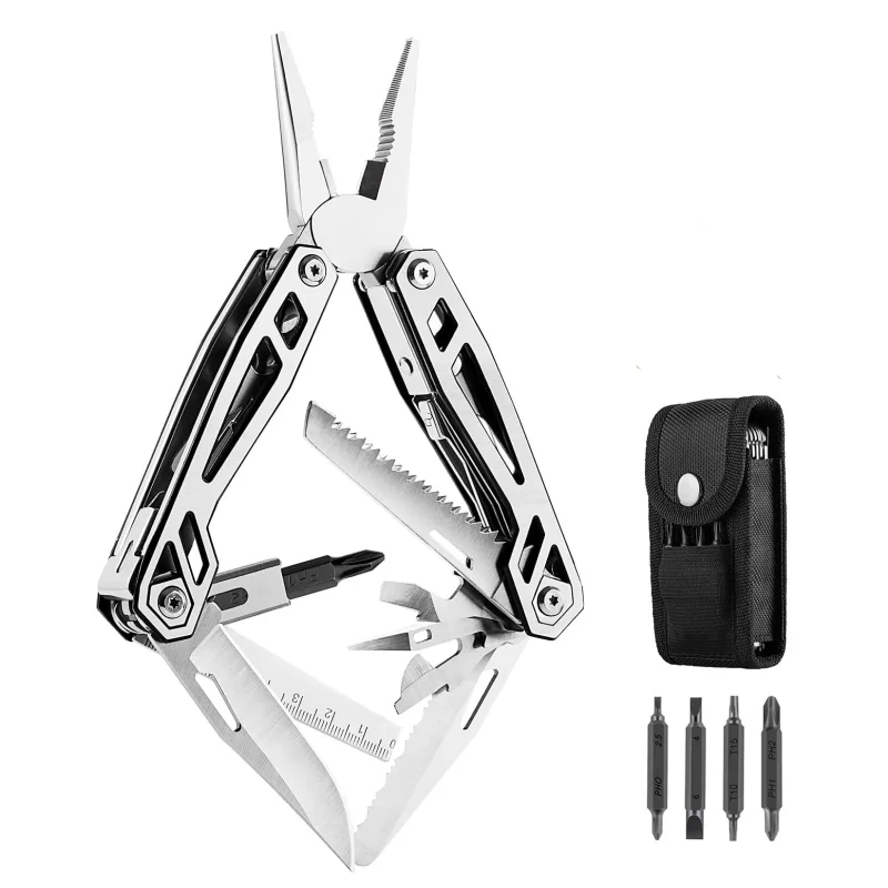 Multitool Needle Nose Pliers 21-in-1 Stainless Steel Multi Tool Pocket Knife With Screwdriver Sleeve Self-locking Survival Knife
