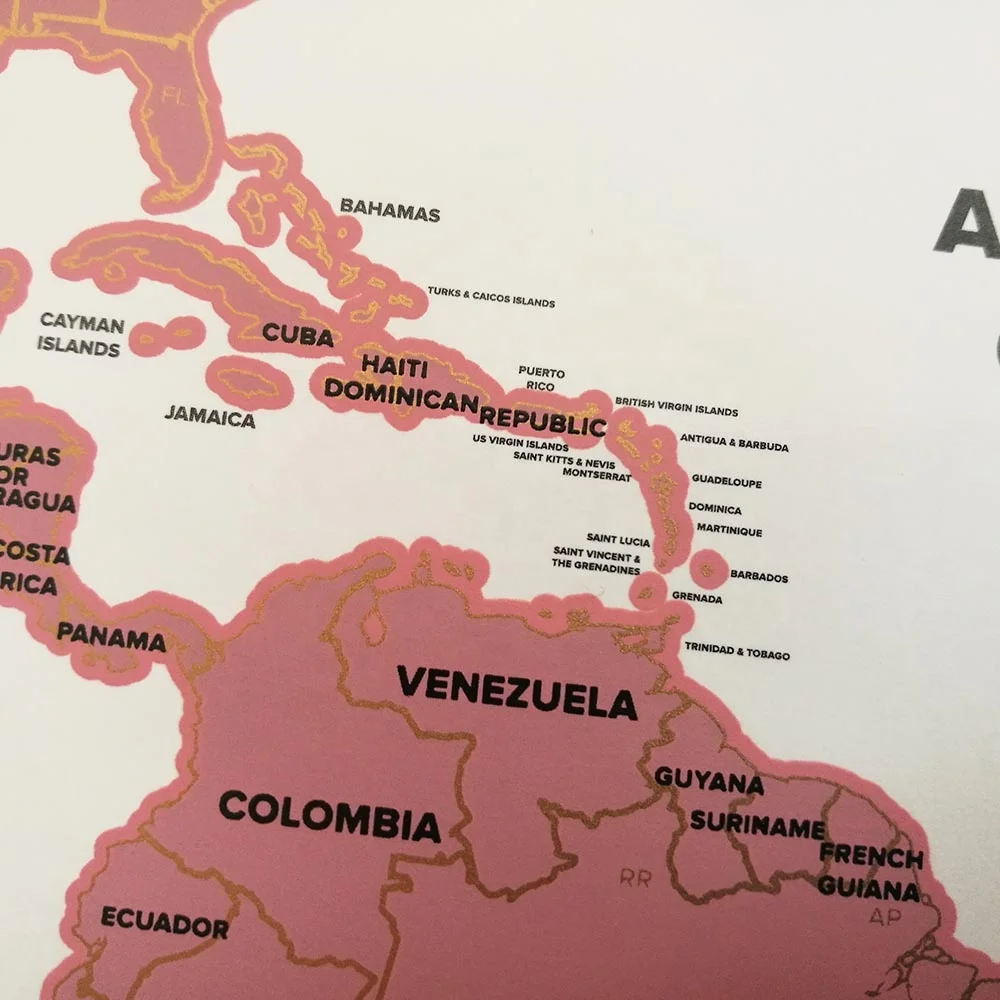 
Customize scratch off map rose gold deluxe edition easy scratch 