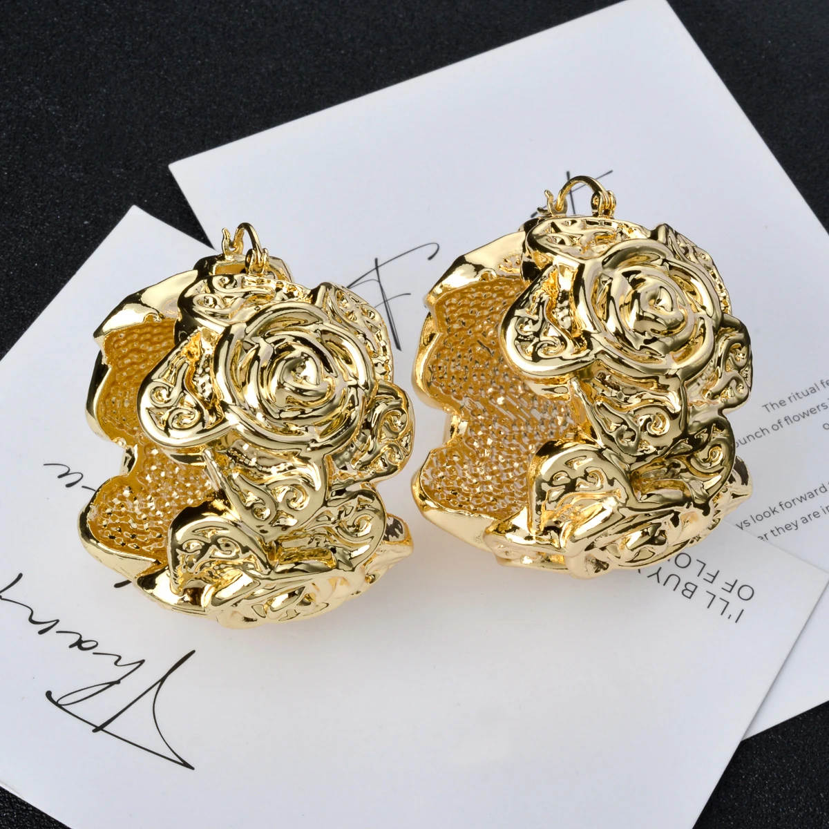 Fashion Jewelry 18k Gold Plated Luxury Statement Geometric Unique big huge Hoop Earrings For Women
