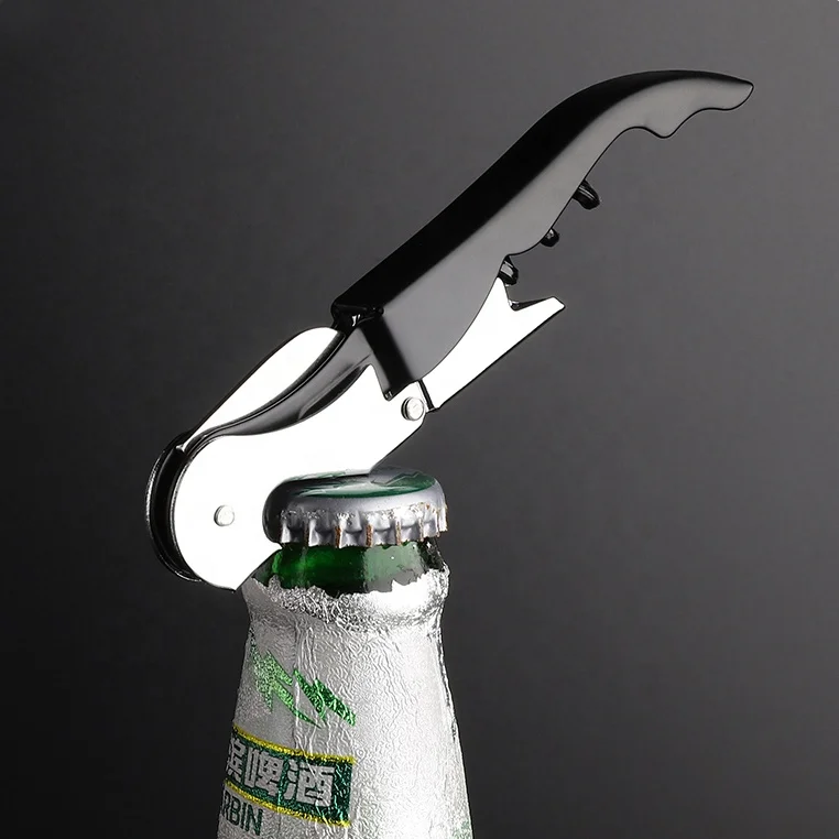 3 in 1 Stainless Steel Wine Beer Tool Bottle Cap Opener Metal Multifunctional Hippocampus Corkscrew
