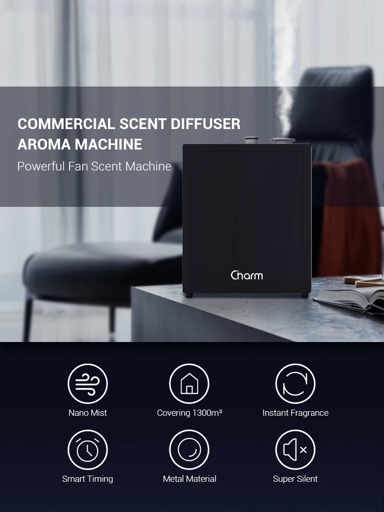 Charm Aroma CH128 commercial hvac smart wifi electric scent machine fan aroma diffuser