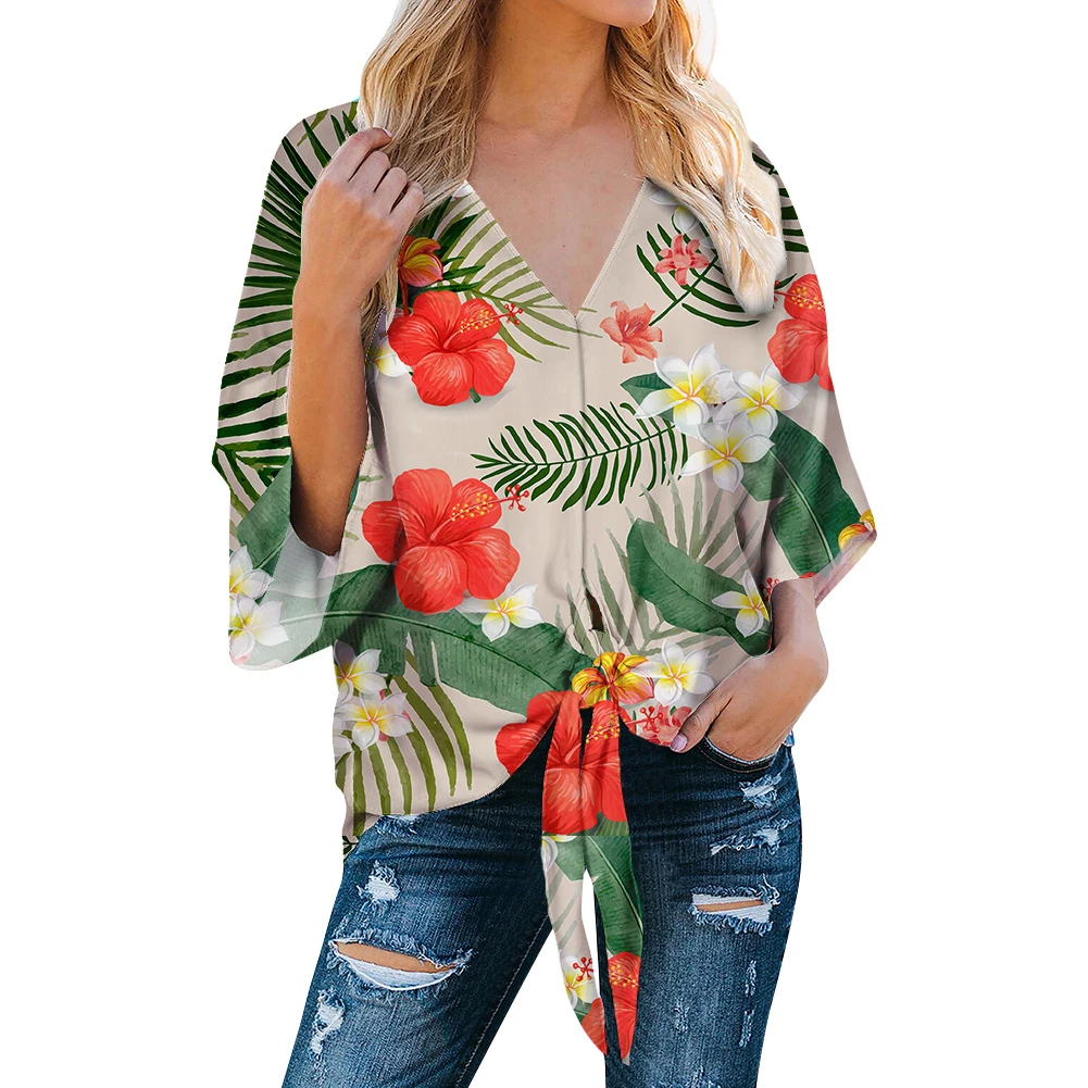 
2021 Factory Tribal Style Print Women Blouse Girls Exquisite Printed Chiffon Blouse Sexy Shirts for Women Blouses 