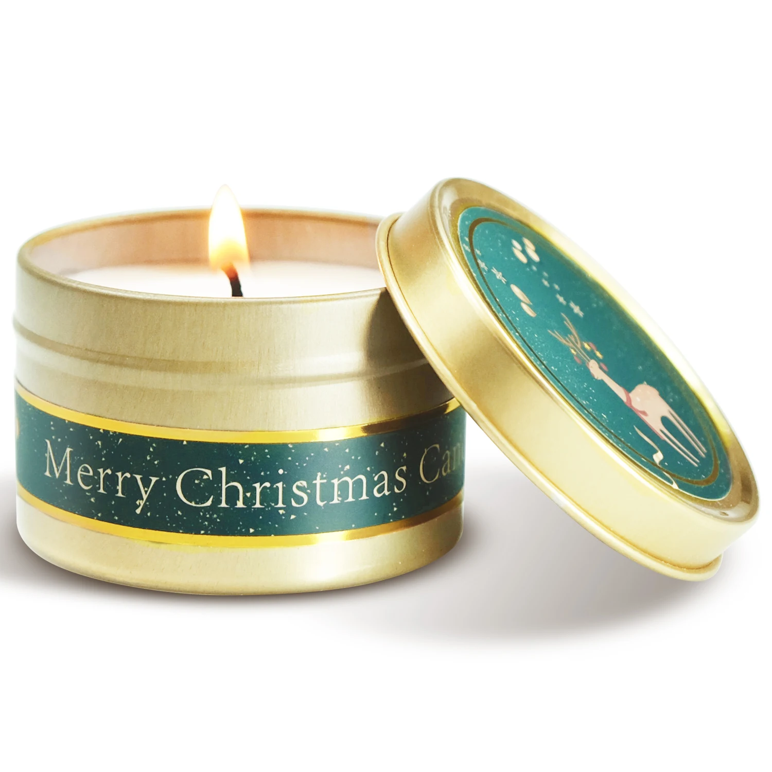 Custom Christmas Scented Candle in Tin Gift Set Luxury Soy Wax Making Candle for Home Decor Birthday