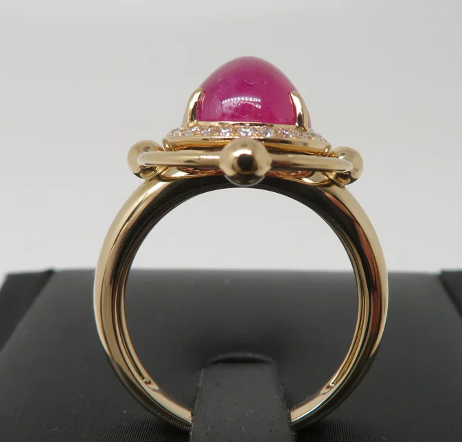 Fashion Jewelry 18K Ruby Ring Unique Design Luxury 18K GOLD CLASSIC Yellow Gold Wedding Bands or Rings Party Rock Silver Jewelry