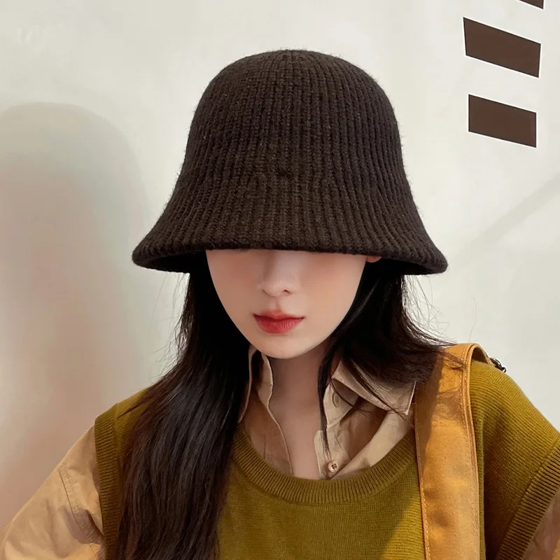 Winter hat czelrine Thermoformed hats winter knit Beach Fishing Cap  Solid Color Bucket Hat for Women Men