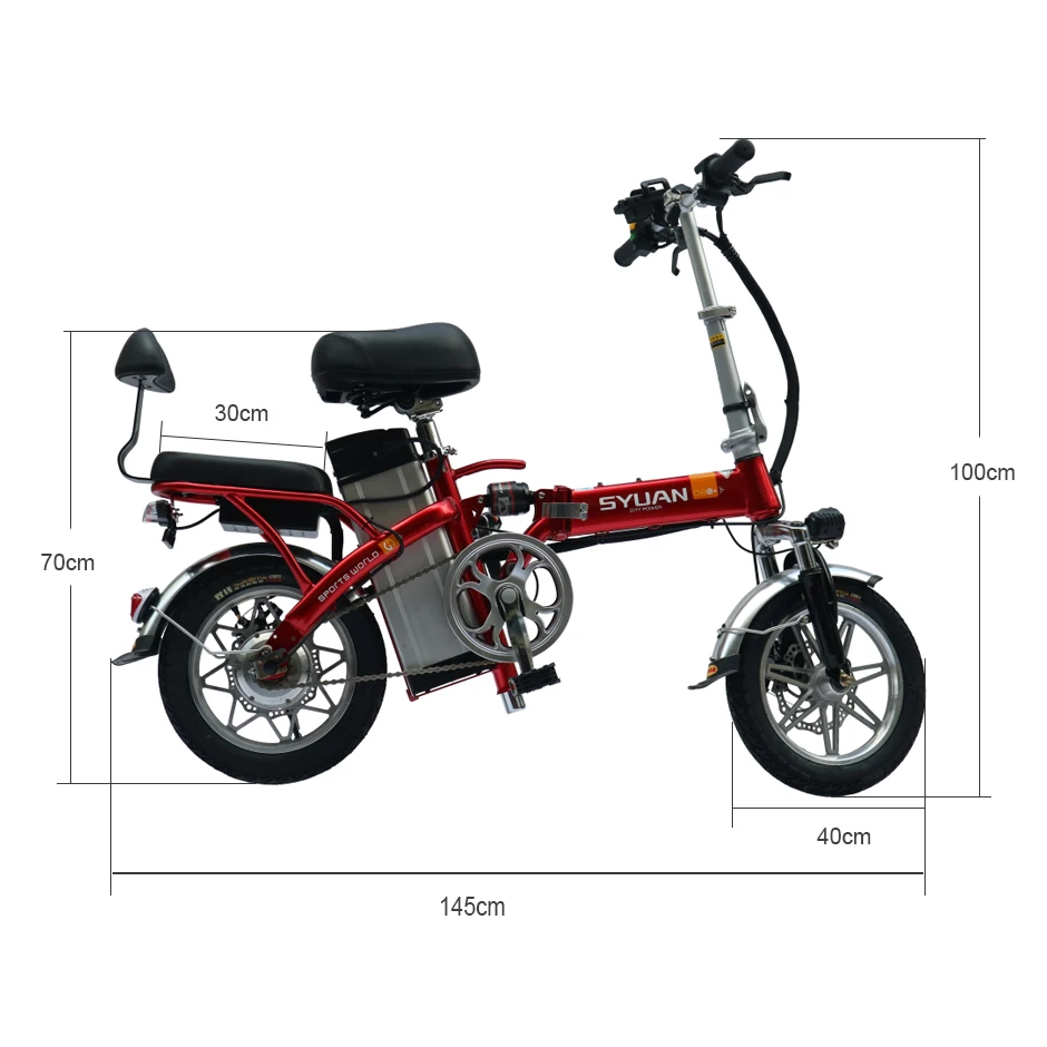 Factory price 14 inch mini ebike 48v 250w foldable charging bike women electric bike