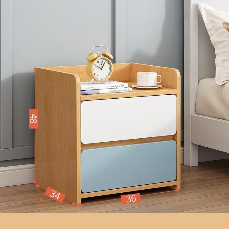Haohe OEM Bedside Table with 2 Drawer Wood Panel Night Stand with Storage End Table Nightstands for Bedroom Room