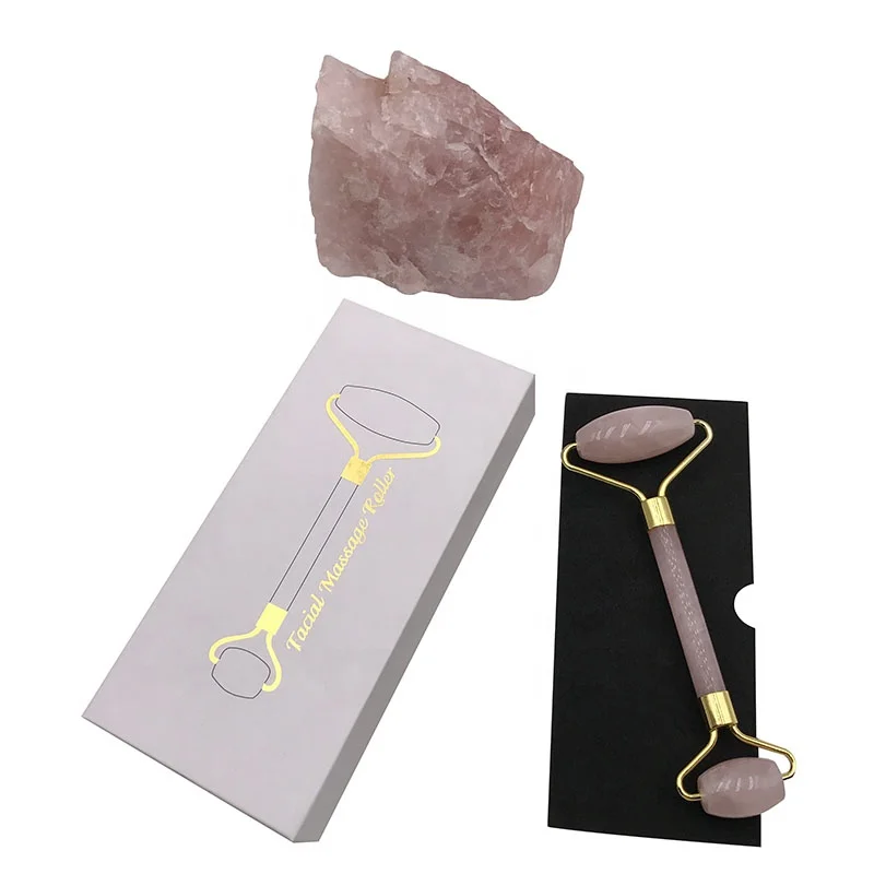 Hot Selling Jade Roller Skin Care Face Massage Anti Wrinkle Ice Natural Pink Quartz Roller