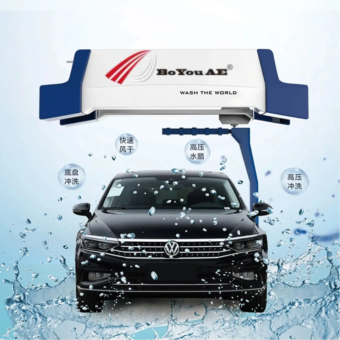 360 Touchless Automatic Car Wash Machine with High Pressure Pump