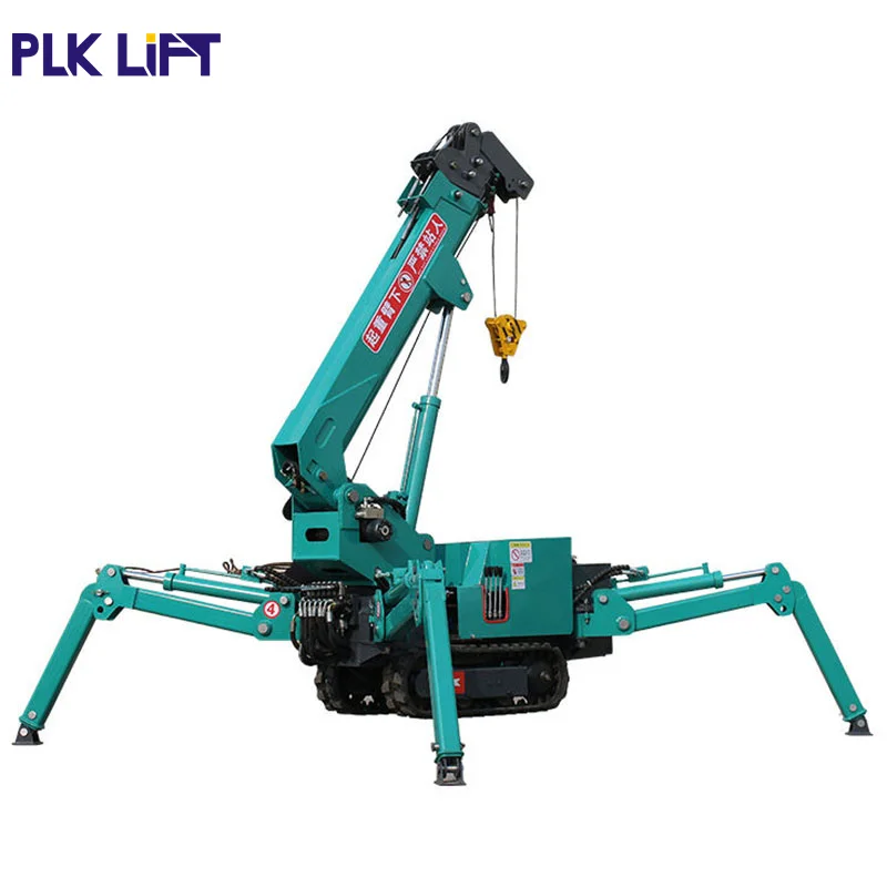 PLK china telescopic mini spider crane heigh efficiency construction machine