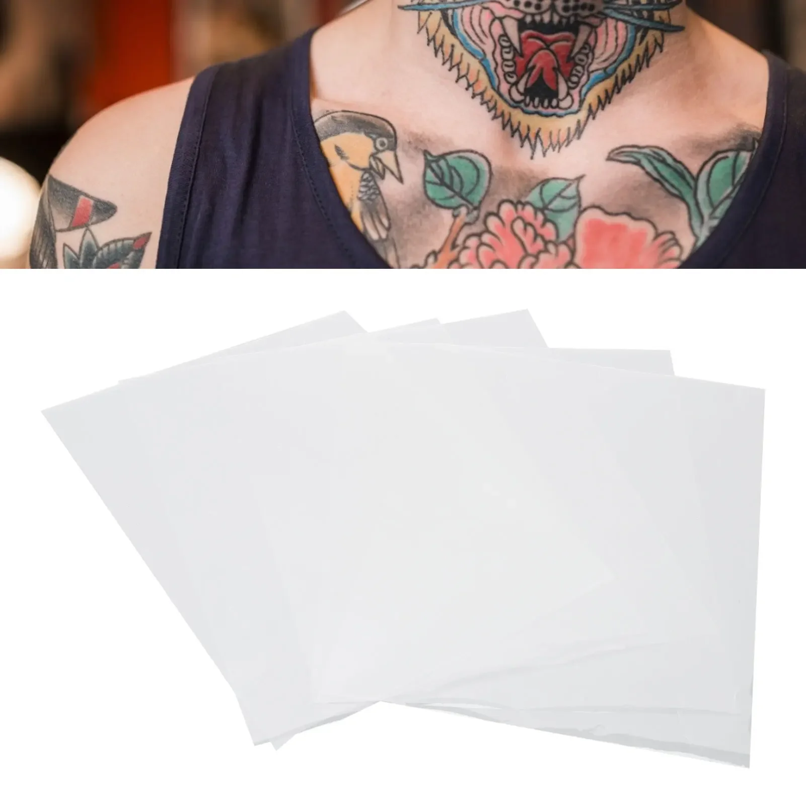 Wholesale Price 50pcs/box Transparent Tattoo Transfer Film Paper Tattoo Stencil Clear Pattern Thermal Clear Transfer Machine Acc