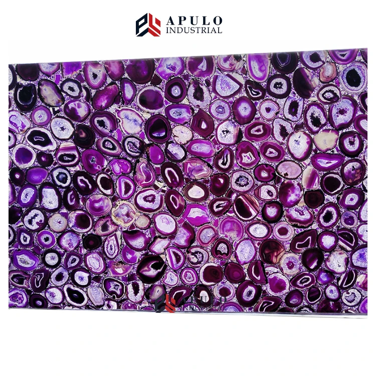Hotel and home decor Elegent luxury natural amethyst gem stone slabs