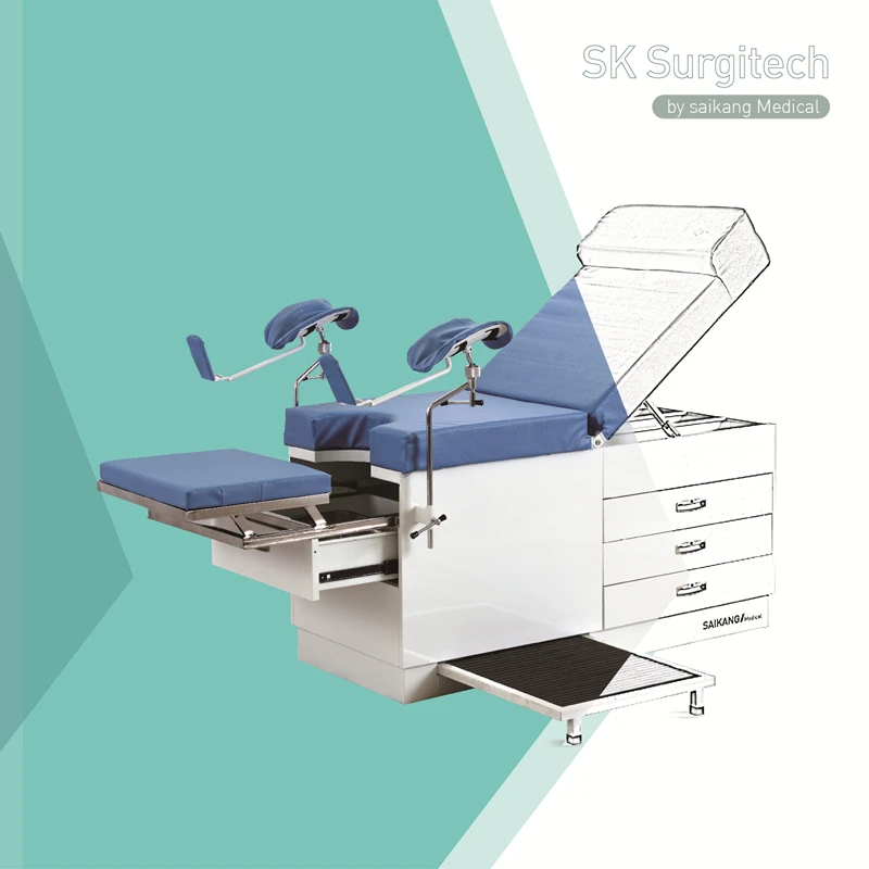 Деревянная медицинская Регулируемая Гинекологическая кровать A048 завод SAIKANG оптовая