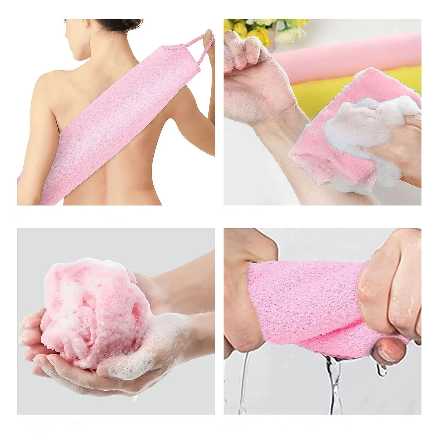 Wholesale Exfoliating Bath Back Scrubber With Rope Double Sides Back Gloves Deep Clean Body Scrub Strap
