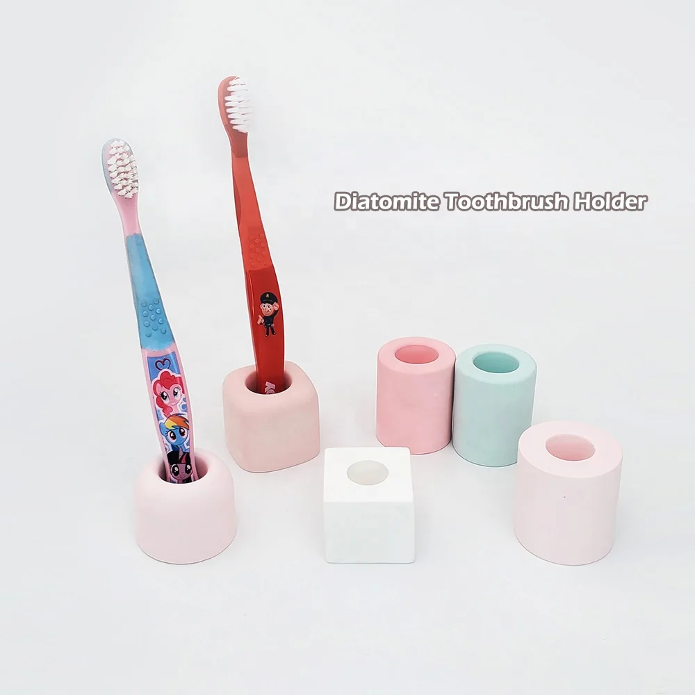 Bathroom or washroom individual personal toothbrush diatomite holder  for good water absorption with different colors