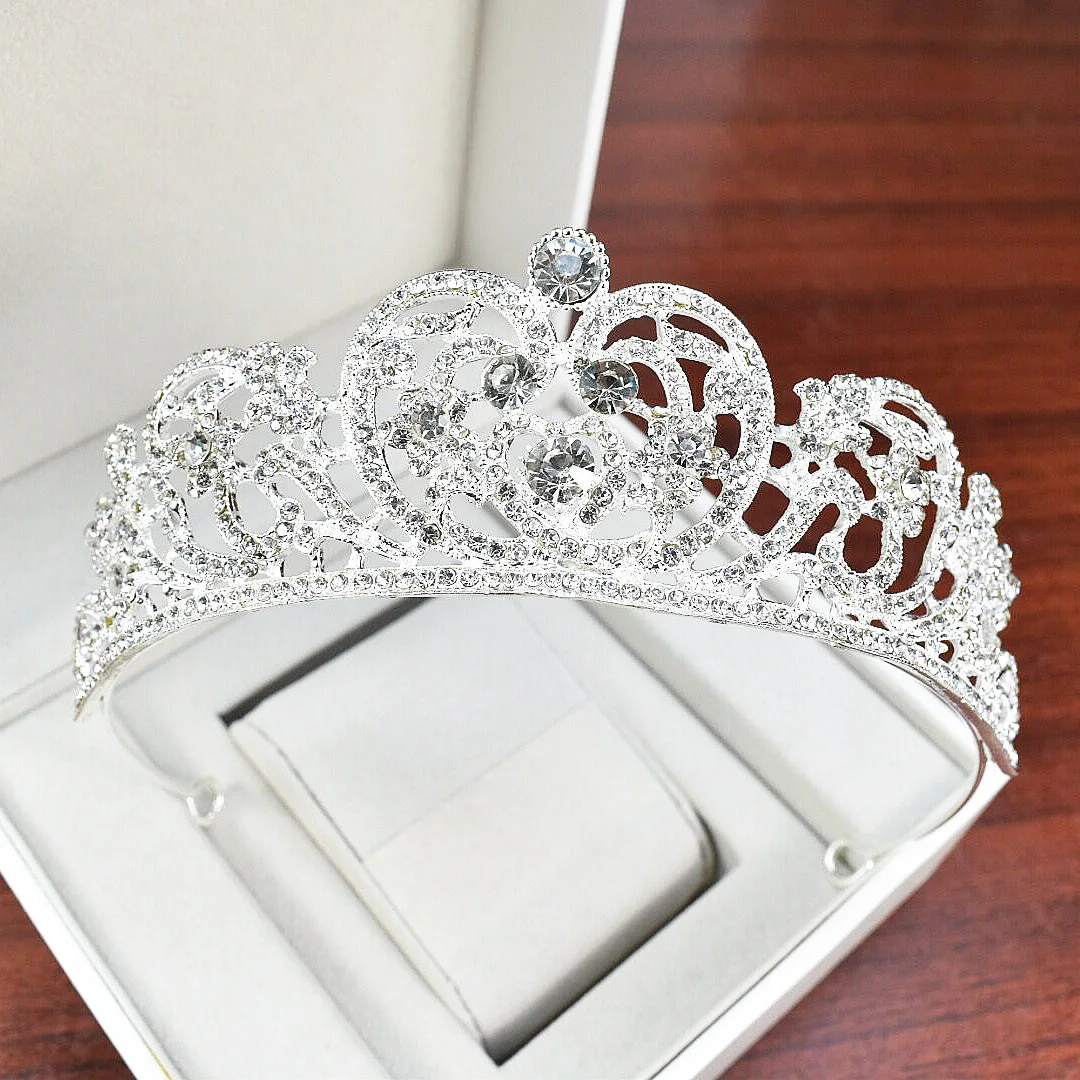 Hot sale bridal crown wedding Princess birthday diamonds hair accessories rainbow tiara flower girl tiara bling crown