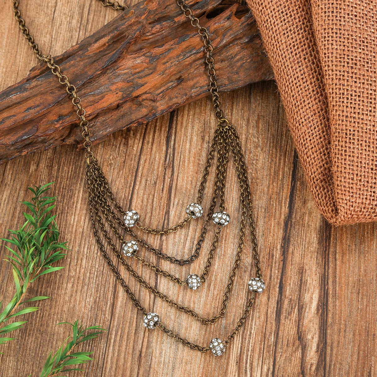 New design zinc alloy women multi-layer Spider web chain vintage necklaces wholesale