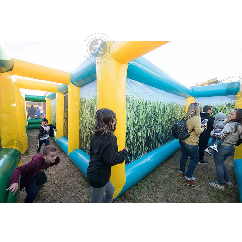 Hot Sale Labyrinth Large Labyrinth Maze Hunted House Scary Halloween Pvc Outdoor Bouncy Inflatable Maze For Commercial Rental