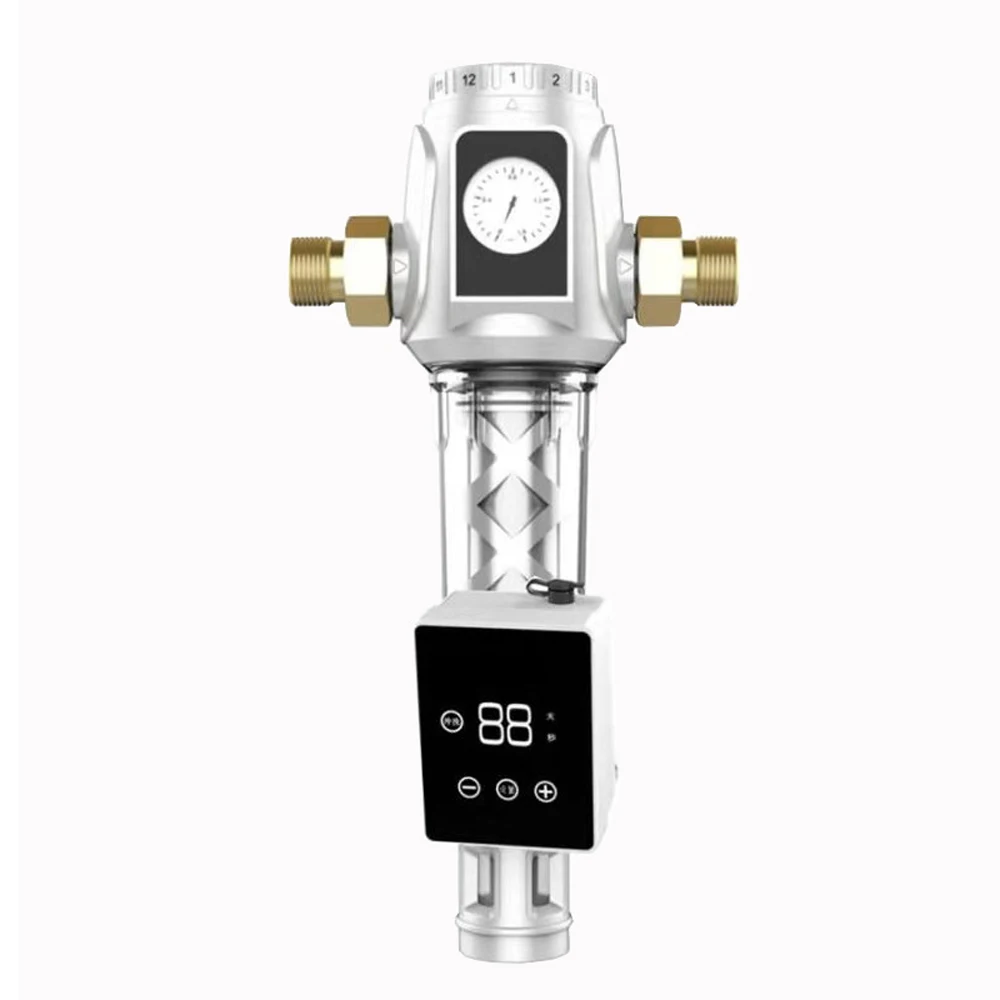 Home Intelligent Auto Backwash Pre-filtration Stainless Steel Mesh Water Purification System Large Flow Tap Water Filter