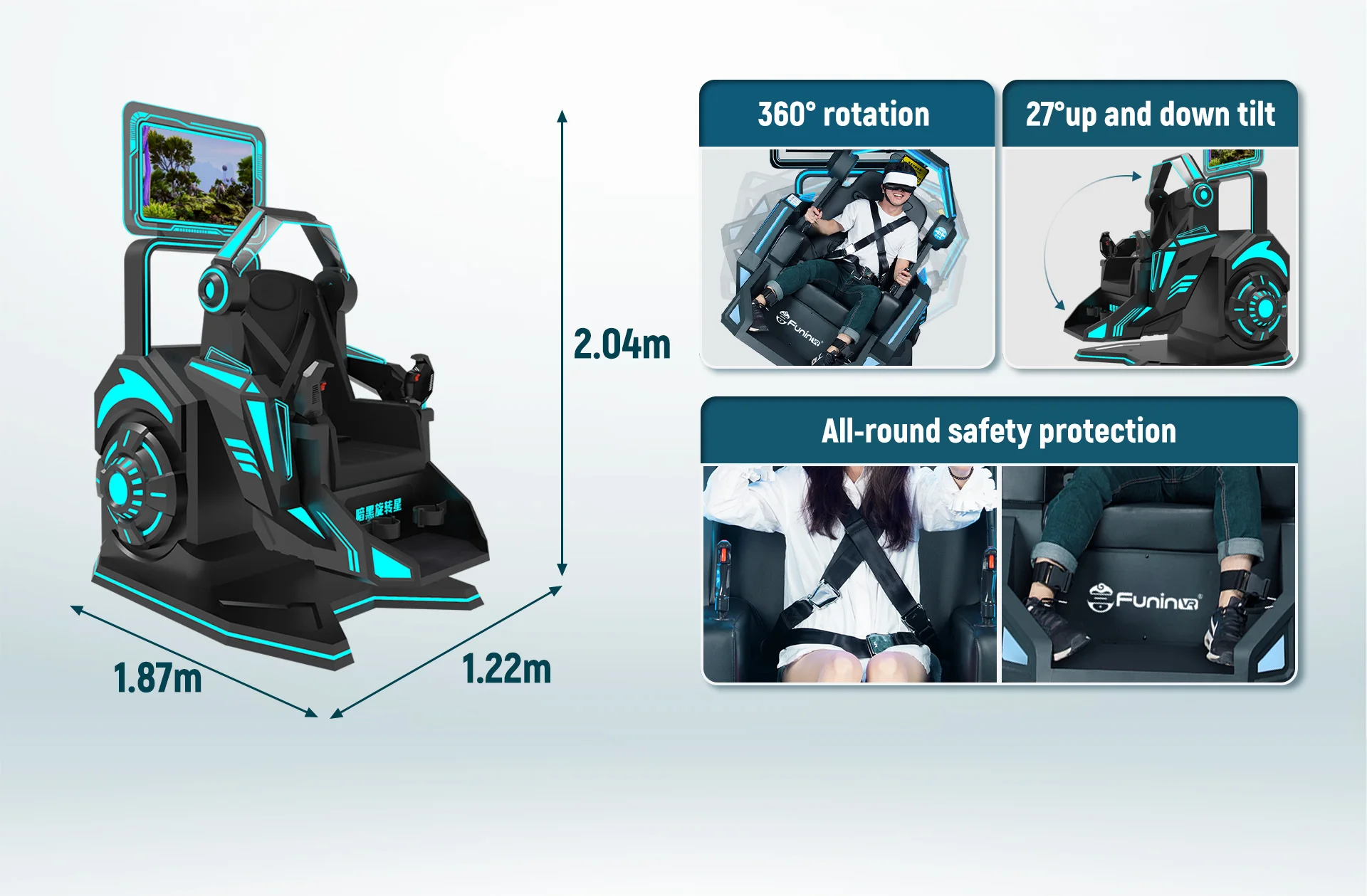Nuevo simulador de vuelo, equipo novedoso de entretenimiento Realidad Virtual FuninVR