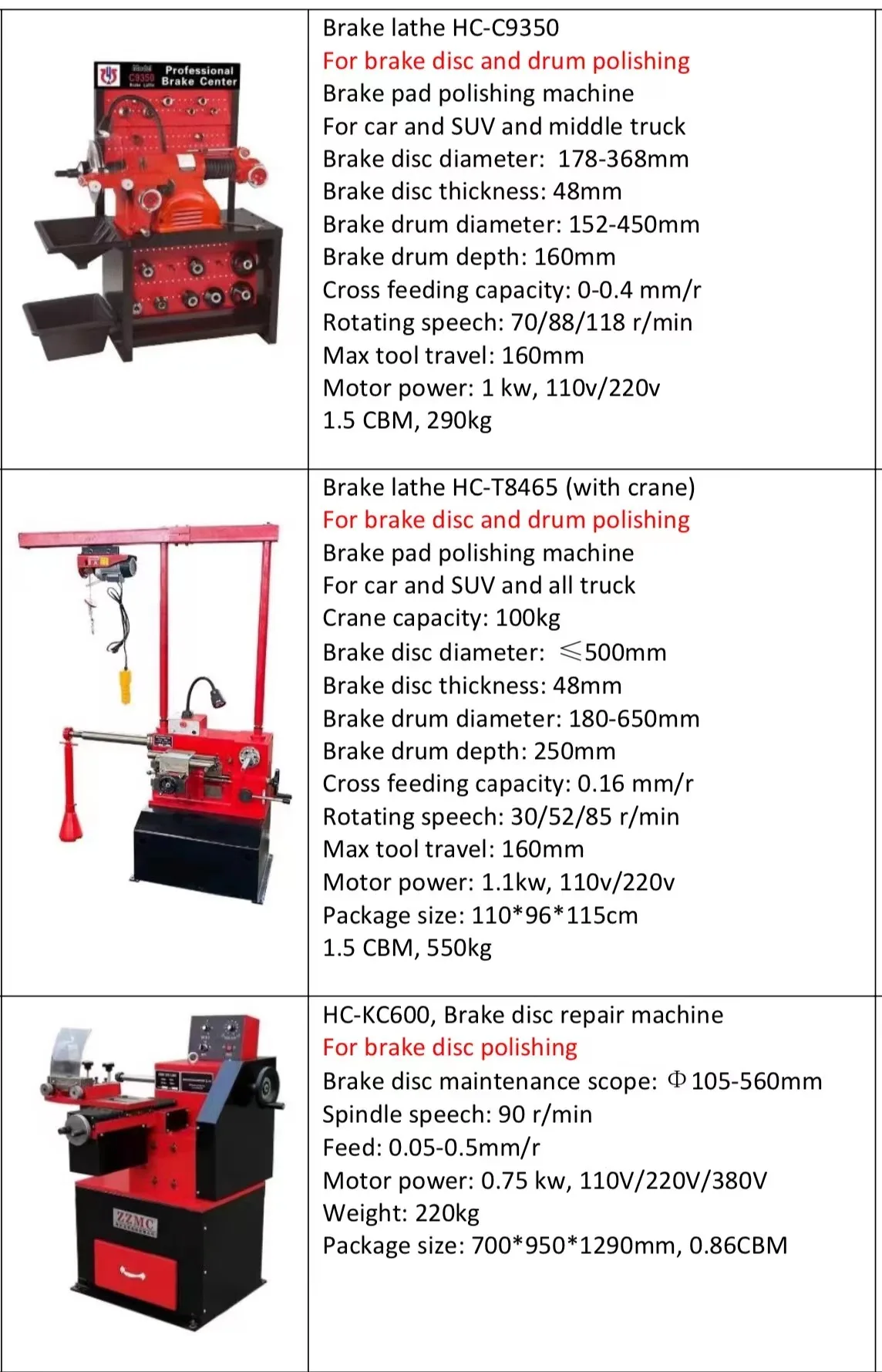 KC600 Car Brake disc repair Lathe Vertical disc repairing machine