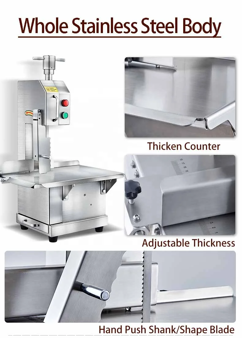 Factory outlet stainless steel Commercial Frozen Meat  Fish  chicken meat bone saw machine beef cutter bonesaw machine