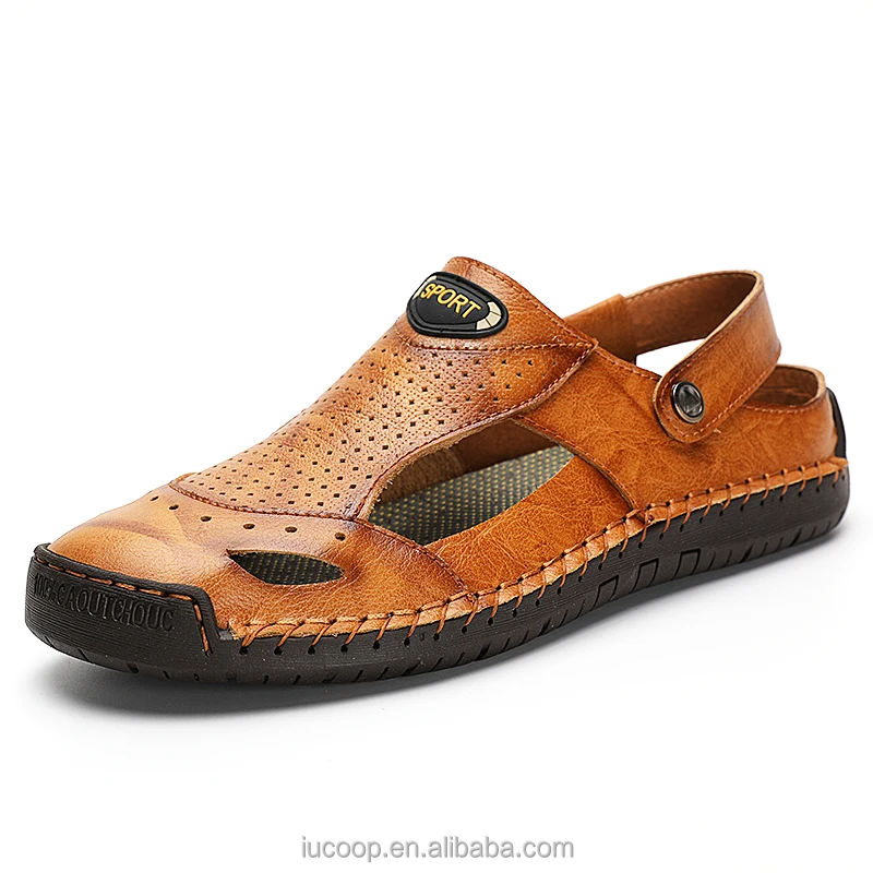 Lighter Outdoor men sandals with breathable leather and wear-resistant multiple wearing  for OEM/ODM