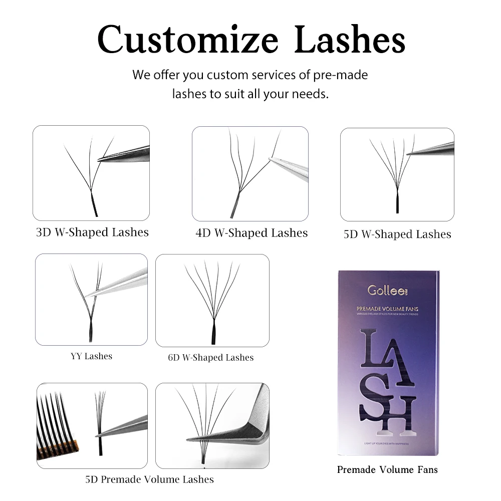 Unimore D Cc C Curl YY 3DW 4DW 5DW 6DW Pre Fanned Matte Black Loose Mega Eyelash Natural Extension Easy Fan/Premade Lash Fan