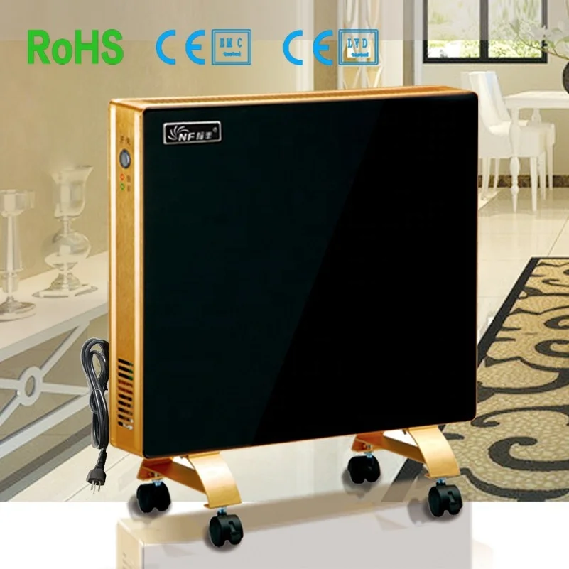 2000W Indoor Tempered Glass Panel Far Infrared Electric Heater With Customized Plug