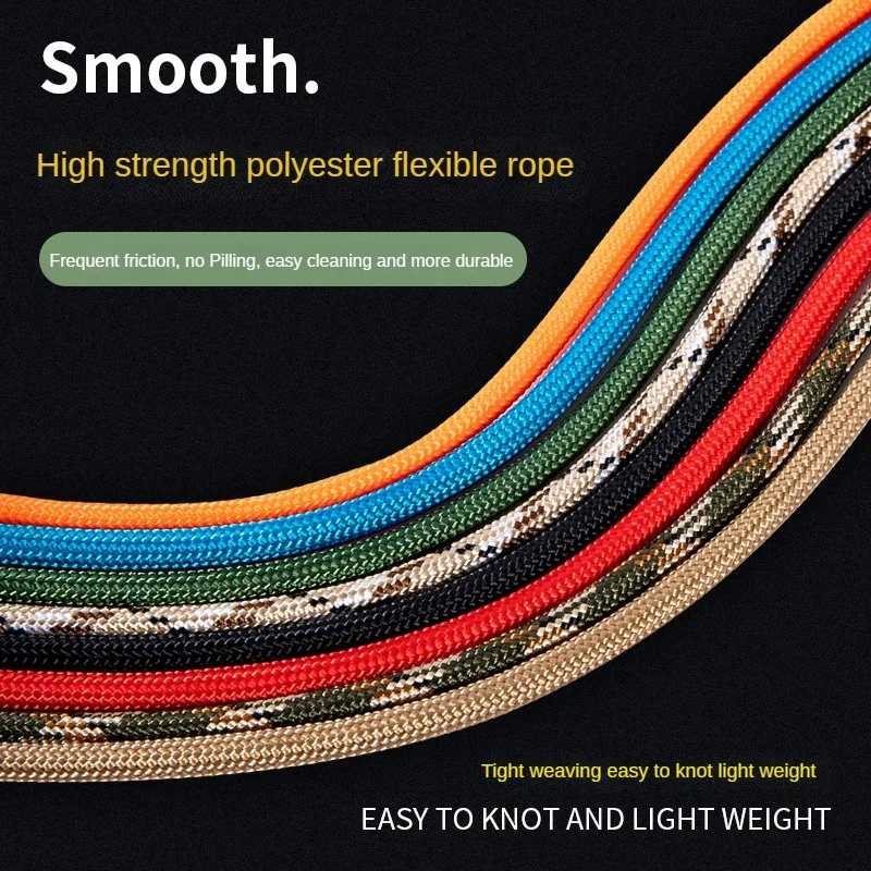 15M Nylon 9 Core Wind Rope Outdoor Survival Emergency Rope Camping Tent Canopy Rope 4mm Thickened Factory Direct Sales
