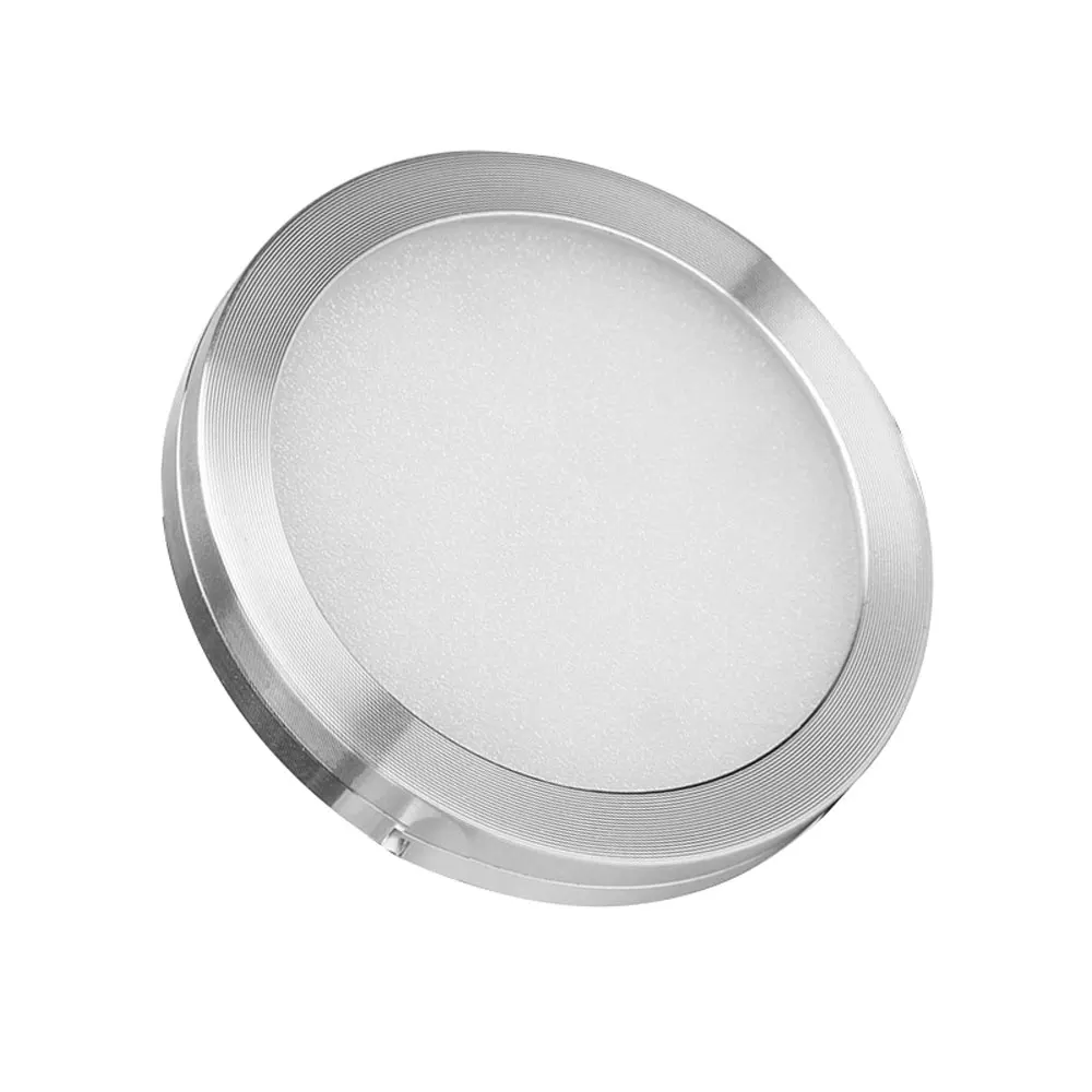 Round shell 12V DC 2W LED Under Cabinet Lights Puck Light Warm White for Kitchen Counter Down Lighting