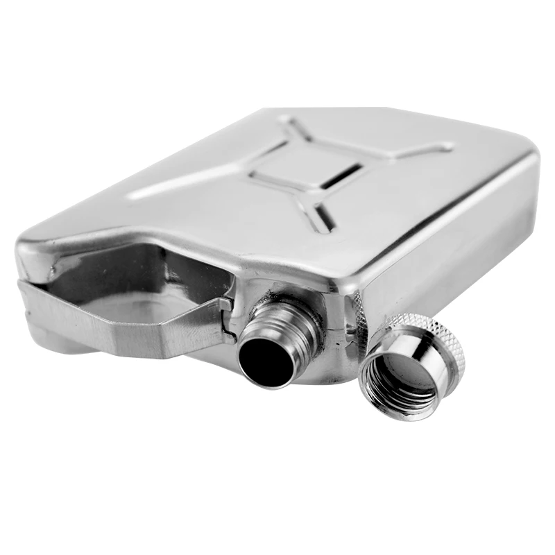 5oz Stainless Steel Jerry Can Hip Flask Liquor Whisky Pocket Bottle Oil Pot, Can Flask