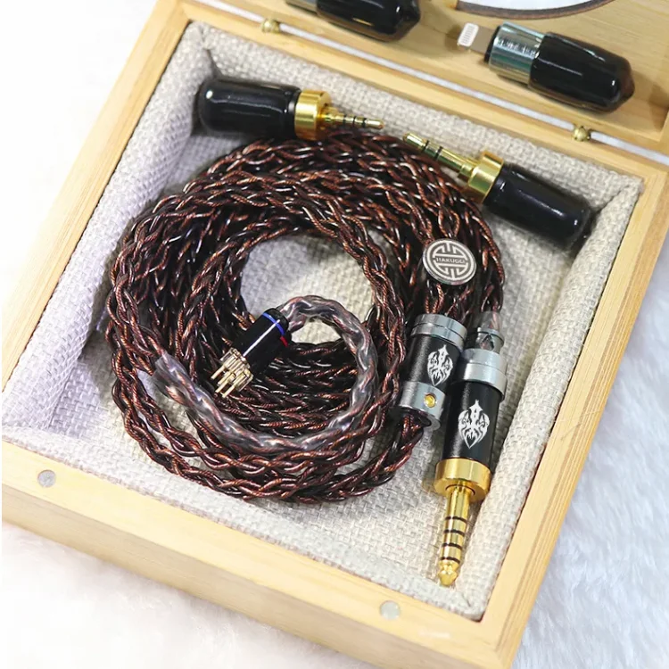 Replaceable Plug 5 To 1 With Shielding Type Litz 6N OCC Copper Upgraded Cable