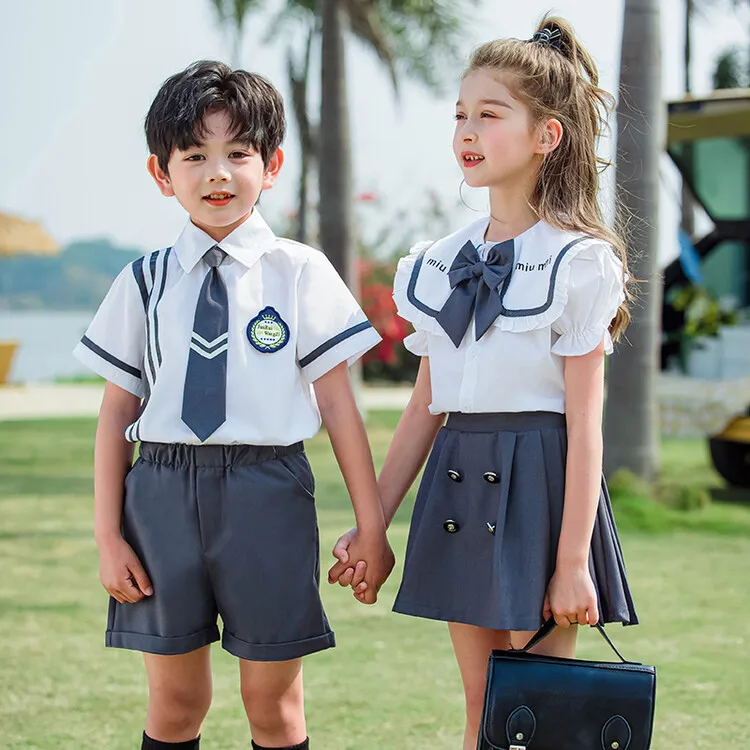 Summer Kids Clothes School Uniforms for Girls Suits Fashion Suit Boys Set School Uniforms