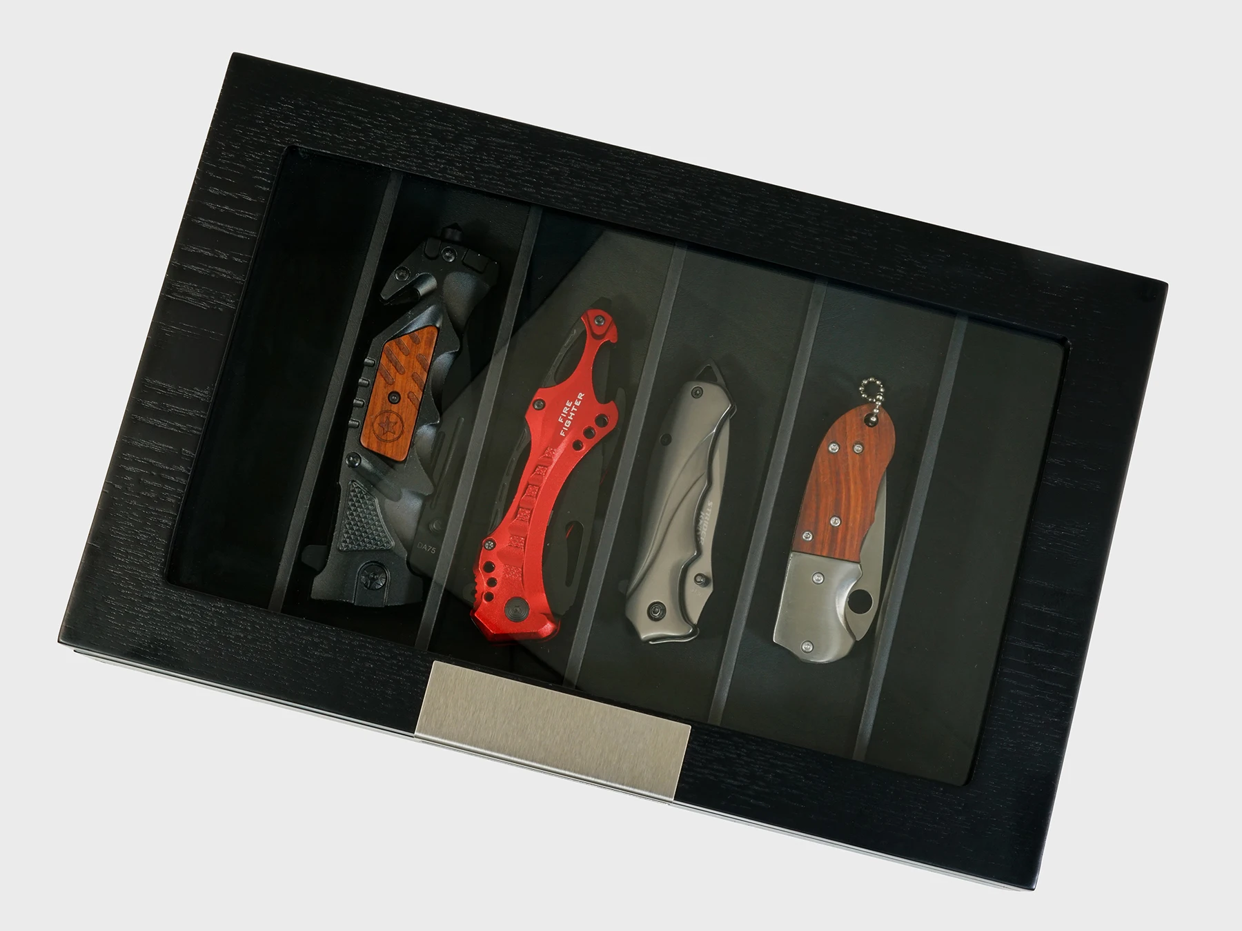 Sonny Custom 6 Slots Black Wood Display Box for Pocket Knife Storage