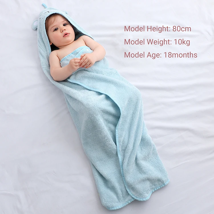 MICHLEY Summer Hot Selling Bamboo Fiber Towels for Children Soft and Cheap 75*100 CM Bath Towels Hooded Blue Dog Baby Towel