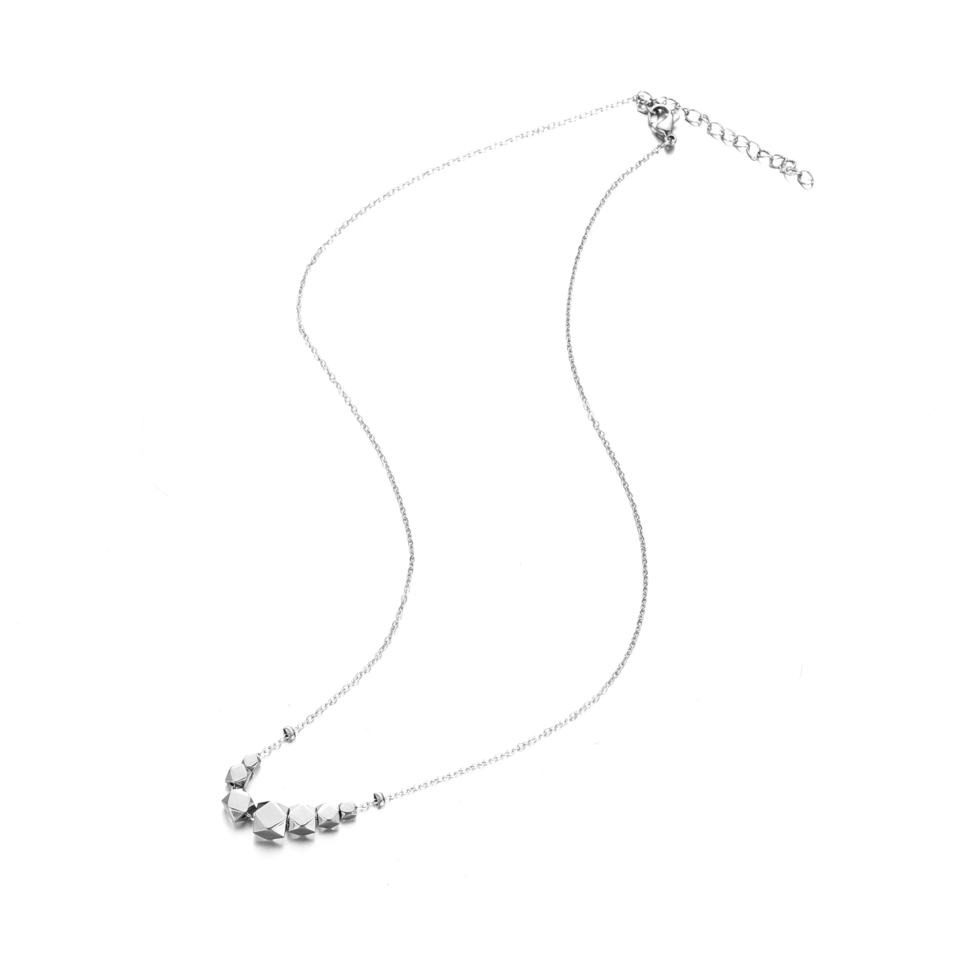 Yiwu Aceon Velle Stainless Steel Carved Faced Slider Spacer DIY Handmade Unique Multi Geometric Bead Necklace