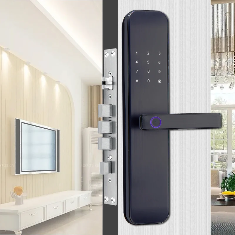 Wholesale front door home locks tuya smart electronic door lock fingerprint smart door lock digital